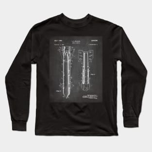 Army Aerial Missile Patent - Military Veteran Army Fan Art - Black Chalkboard Long Sleeve T-Shirt